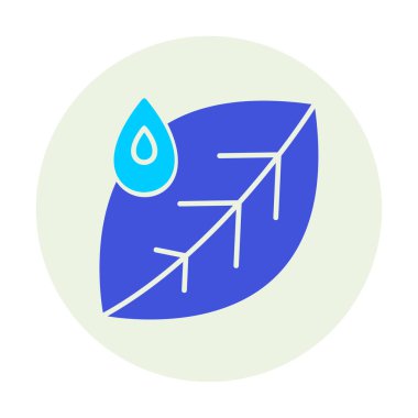 Su damlası ve yaprak simgesinin vektör çizimi