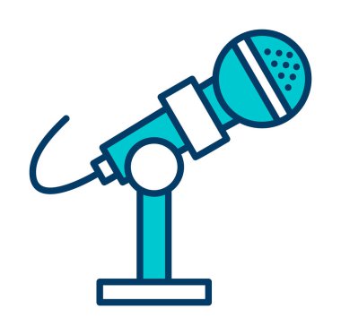 mikrofon ikonu vektör illüstrasyonu. Mikrofon Durağı                    