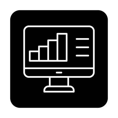 Basit Bilgisayar İzleme Veri Analizi simgesi, vektör illüstrasyonu