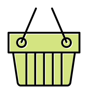 Alışveriş sepeti ikonu vektör illüstrasyonu 