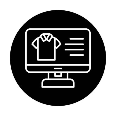 Basit Kumaş Çevrimiçi Alışveriş simgesi, vektör illüstrasyonu