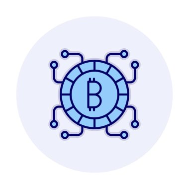 Basit bitcoin simgesi, vektör illüstrasyonu