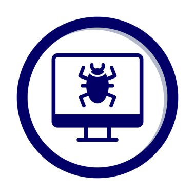 Basit Bilgisayar Virüsü simgesi, vektör illüstrasyonu