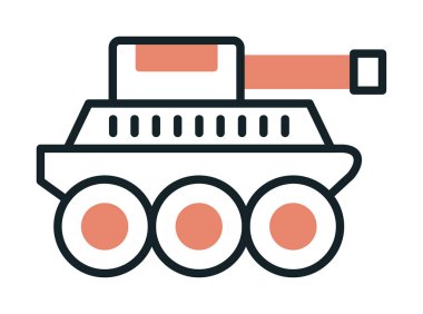 düz askeri tank vektör ikonu tasarımı