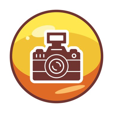 fotoğraf makinesi ikon vektör illüstrasyonu                      