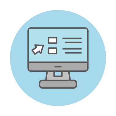 Basit Online Course Üniversitesi simgesi, vektör illüstrasyonu