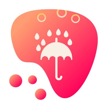 kutsal kişilerin resmi, vektör çizim şemsiye yağmur damlaları