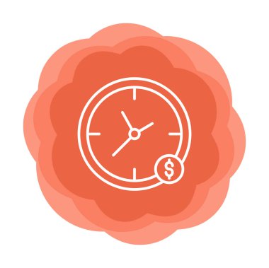 Zaman Para saat simgesi vektör illüstrasyonudur