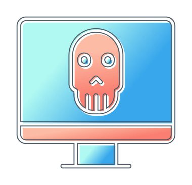 Ölü Bilgisayar Ekran simgesi, vektör illüstrasyonu 