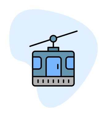 Modern Cable Car Cabin simgesinin vektör çizimi                   