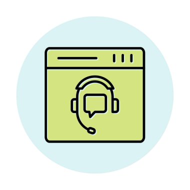 Modern Çevrimiçi Online Destekleyici element tasarımının vektör illüstrasyonu                            