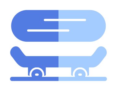 Basit kaykay simgesi, vektör illüstrasyonu