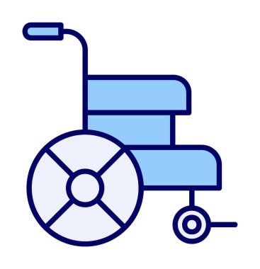 Tekerlekli sandalye simgesi, vektör illüstrasyonu