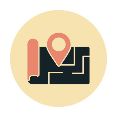 Konum iğnesi, vektör illüstrasyonlu harita simgesi