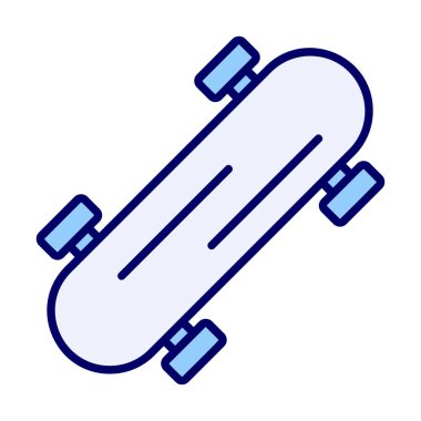 Basit kaykay simgesi, vektör illüstrasyonu