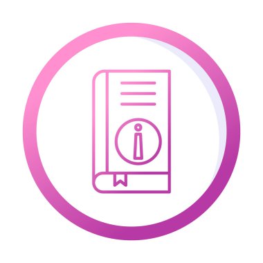 Basit Kitap Bilgileri simgesi, vektör illüstrasyonu