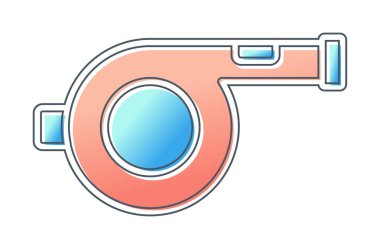  Islık düz simge tasarımı, vektör, illüstrasyon