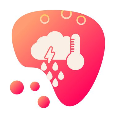 Gök gürültülü yağmurlu bulut sembolü, hava durumu ikonu, vektör illüstrasyonu 