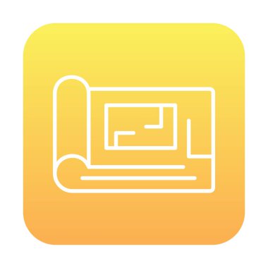 harita düz simgesi, vektör illüstrasyonu