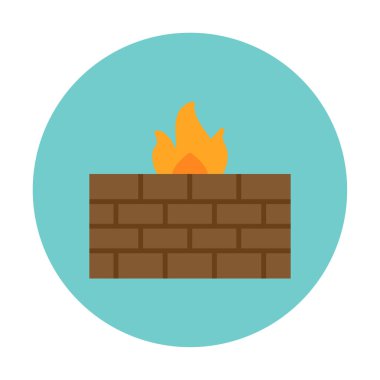 Şömine simgesinin vektör illüstrasyonu 