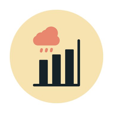 Basit yağmur bulutu ve Grafik simgesi, vektör illüstrasyonu