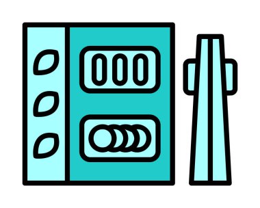 Basit Japon Bento kutusu simgesi, vektör illüstrasyonu