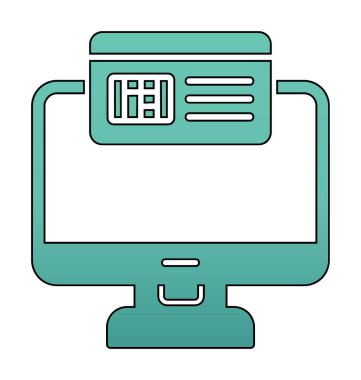 Basit Çevrimiçi Ödeme simgesi, vektör illüstrasyonu