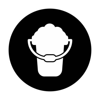 Köpük simgesi olan kova, vektör illüstrasyonu  