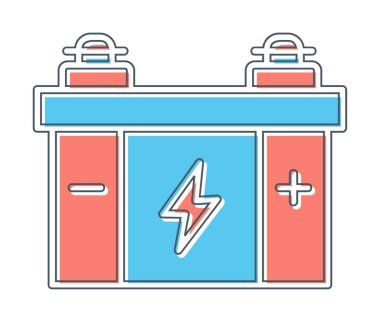araba aküsü vektör illüstrasyonu