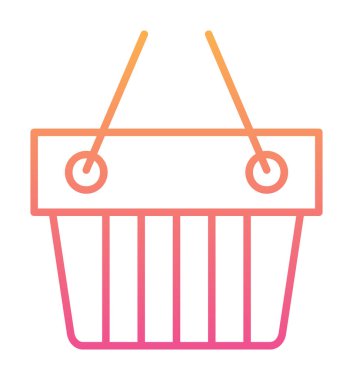 Alışveriş sepeti ikonu vektör illüstrasyonu 