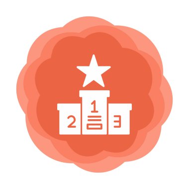 Podyum Şampiyonası ikon vektör illüstrasyonu