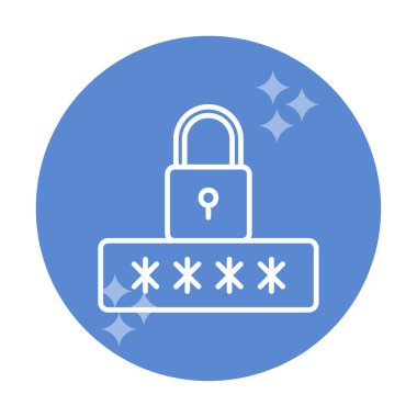 Basit Parola simgesi, vektör illüstrasyonu