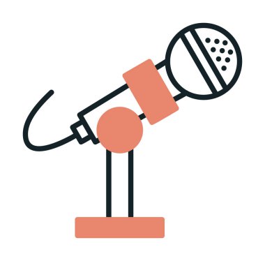 mikrofon ikonu vektör illüstrasyonu. Mikrofon Durağı                    