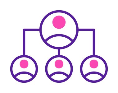 Basit Organizasyon hiyerarşisi simgesi, vektör illüstrasyonu