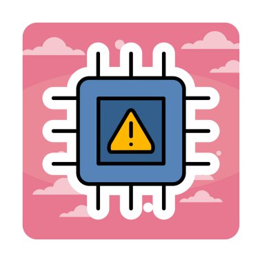 Cpu vektör düz simgesi 