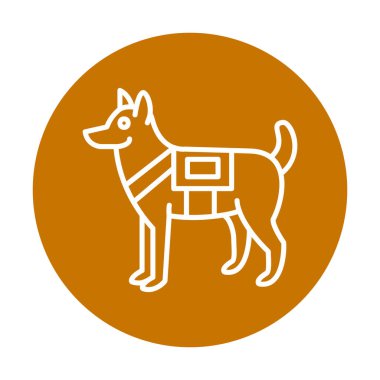 Askeri Köpek simgesi vektör illüstrasyonu