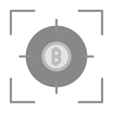 Bitcoin ve hedef. Web simgesi illüstrasyonu