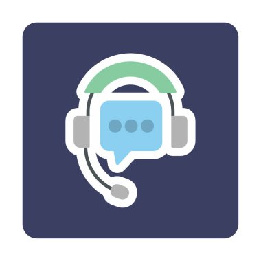 Basit Destek Hizmetleri simgesi, vektör illüstrasyonu