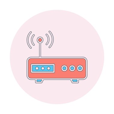 Modem düz ikon vektör çizimi