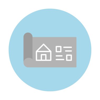 Ev Planı simgesi, vektör illüstrasyonu            