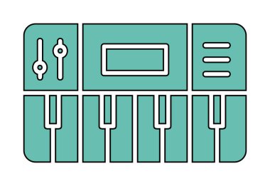 Arkaplanda sentezleyici simgesi vektör çizimi