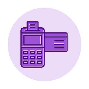 Kredi kartı makine simgesi, vektör illüstrasyonu 