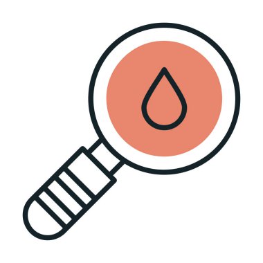 Loupe ikonu. Büyüteçteki su damlasının vektör çizimi