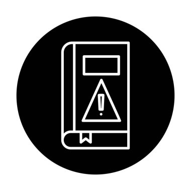 kitap uyarısı ünlem işareti vektör düz renk simgesi ile