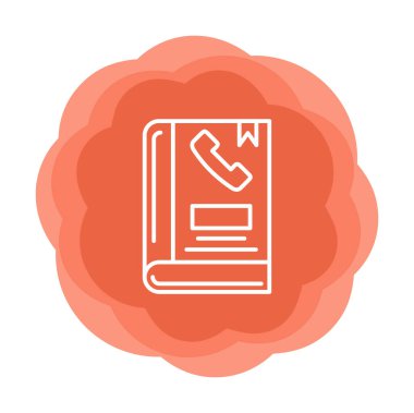 Telefon Rehberi düz simgesi, vektör çizim