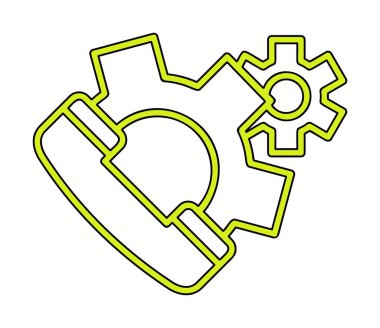 Basit Çağrı Ayarları simgesi, vektör illüstrasyonu