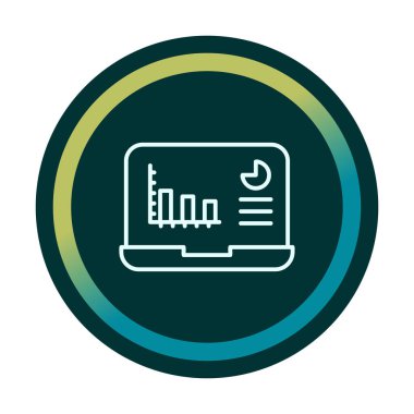 Dizüstü bilgisayar simgesindeki Analizlerin vektör çizimi