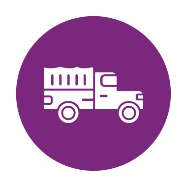 Askeri Kamyon ikonu vektör illüstrasyonu