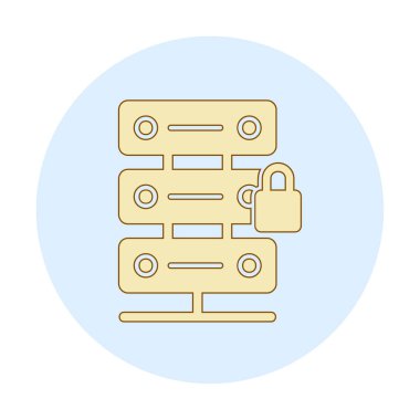 Sunucu vektör simgesini basit illüstrasyonla kilitle