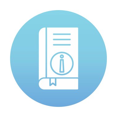 Basit Kitap Bilgileri simgesi, vektör illüstrasyonu